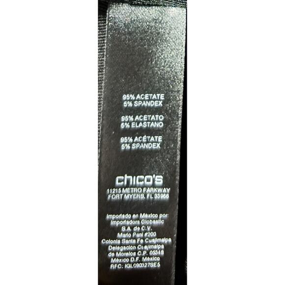 New Chico's Travelers Tunic Size Large Side Tie Black Wrinkle Free Packable Goth - Picture 6 of 8